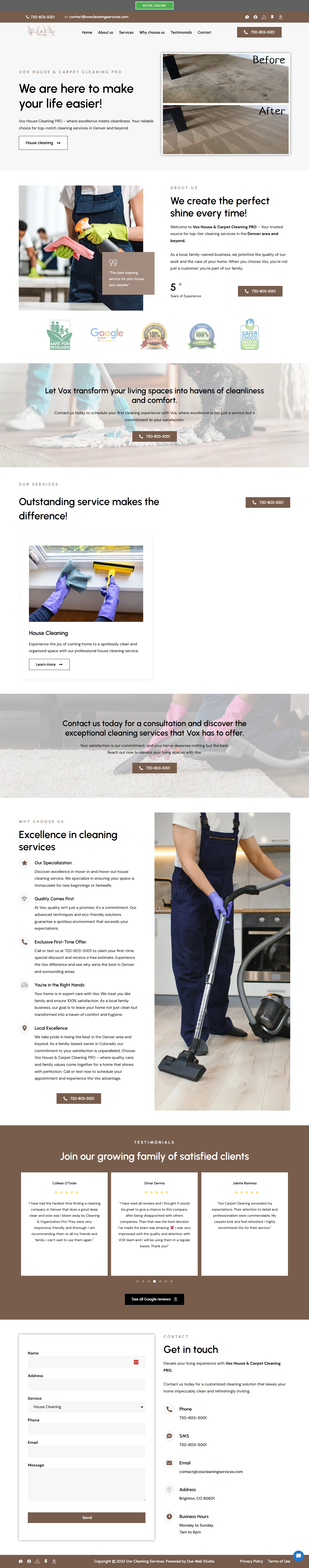 Projeto Vox Cleaning — Due Web Studio